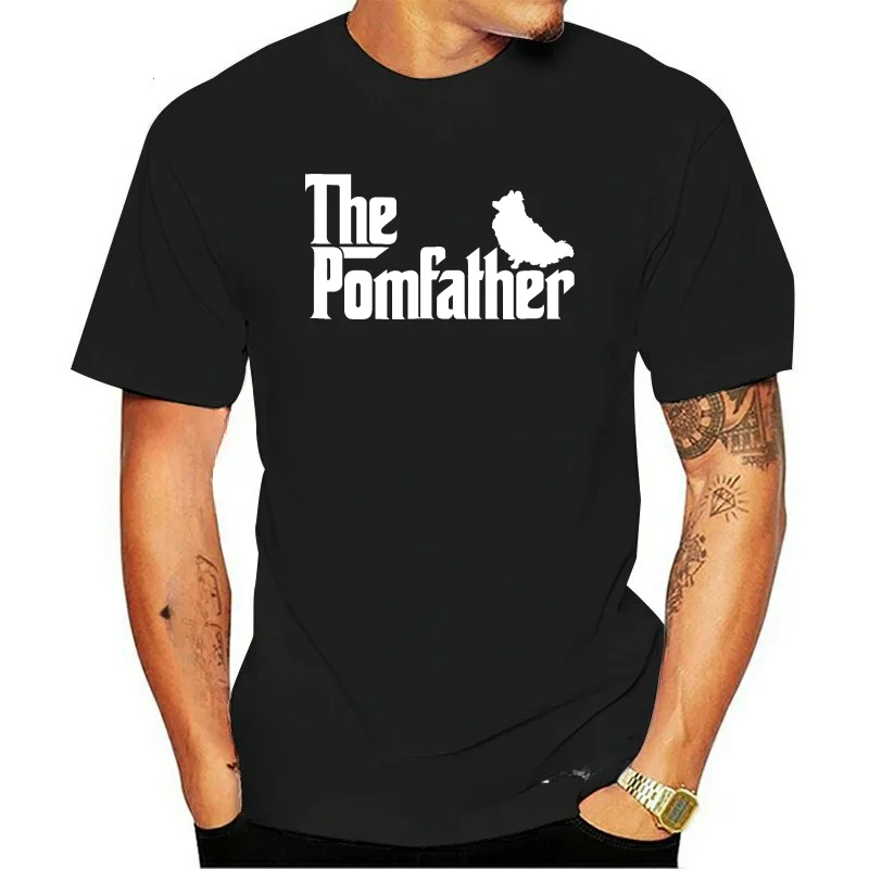 heavyweight Informal New Arrival vintage funny New Father Dad Shirt Tee-Men's Black The Pom Father Mens Funny Pomeranian