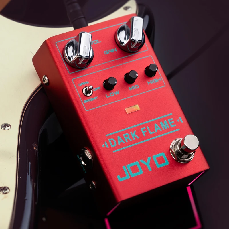 JOYO-R-17 DARK FLAME Distortion Pedal, High Gain Metal Effect, Multiple Tones, 3 Band EQ Pedal for Guitar, Riff Solo