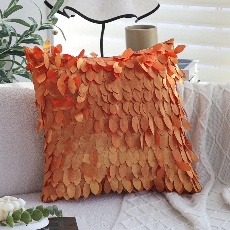 

Orange 3D Creative Leaf Cushion Cover for Indoor Sofa Living Room Decoration Fashion Pillow Cover Home Decor Funda Cojin 45x45