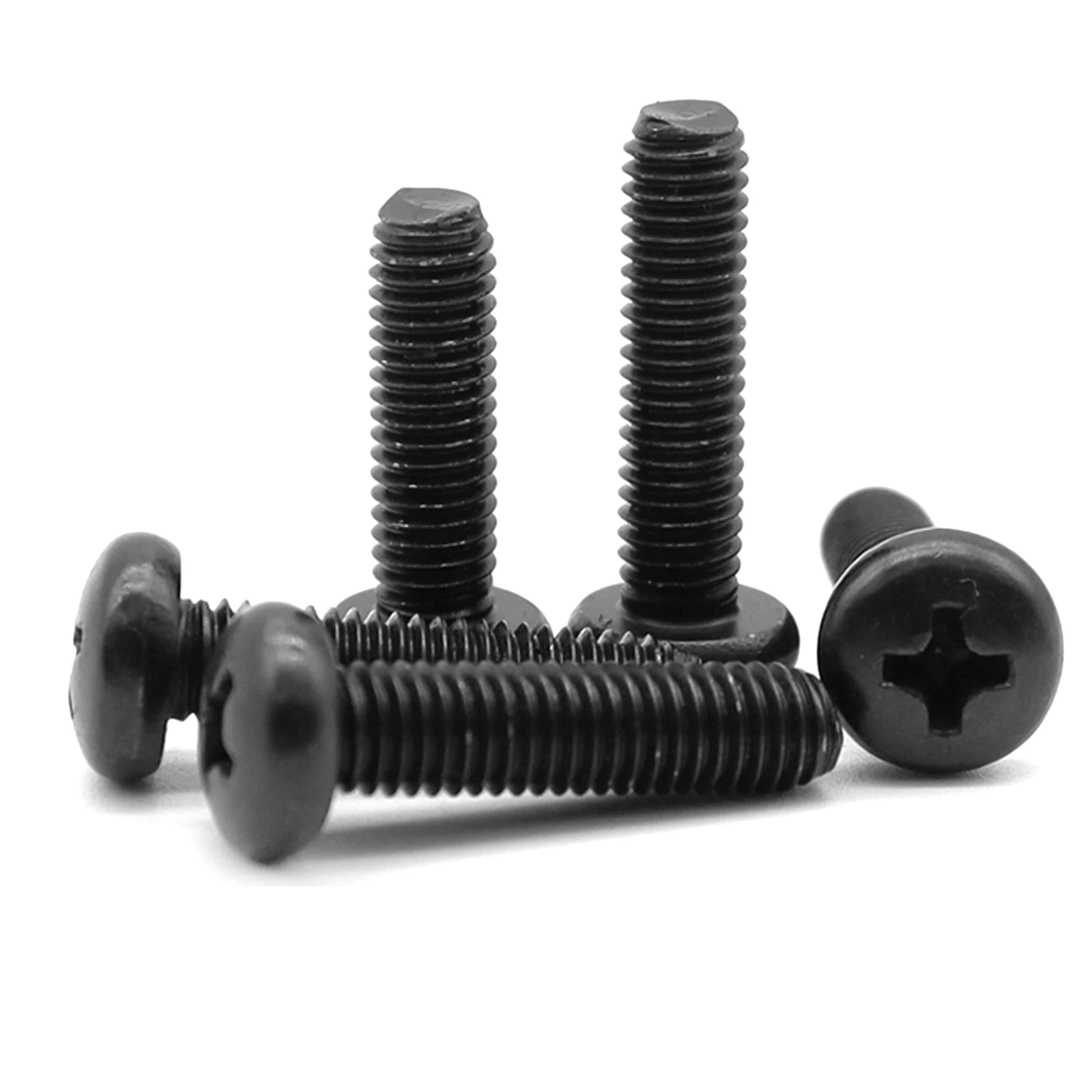 50pc M1 M1.2 M1.4 M1.6 M2 M2.5 M3 Miniature Small Black 304 Stainless Steel Cross Phillips Pan Round Head Mirco Screw Bolt