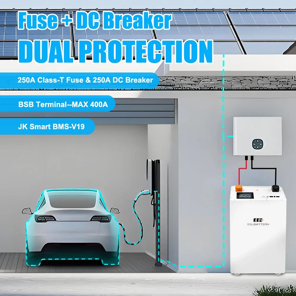 JK Vertical Battery Box Fuse + 4.3 Inch LCDwith 200A JiKong Inverter BMS And For 280 314 Ah 320Ah Cell For ESS Solar System