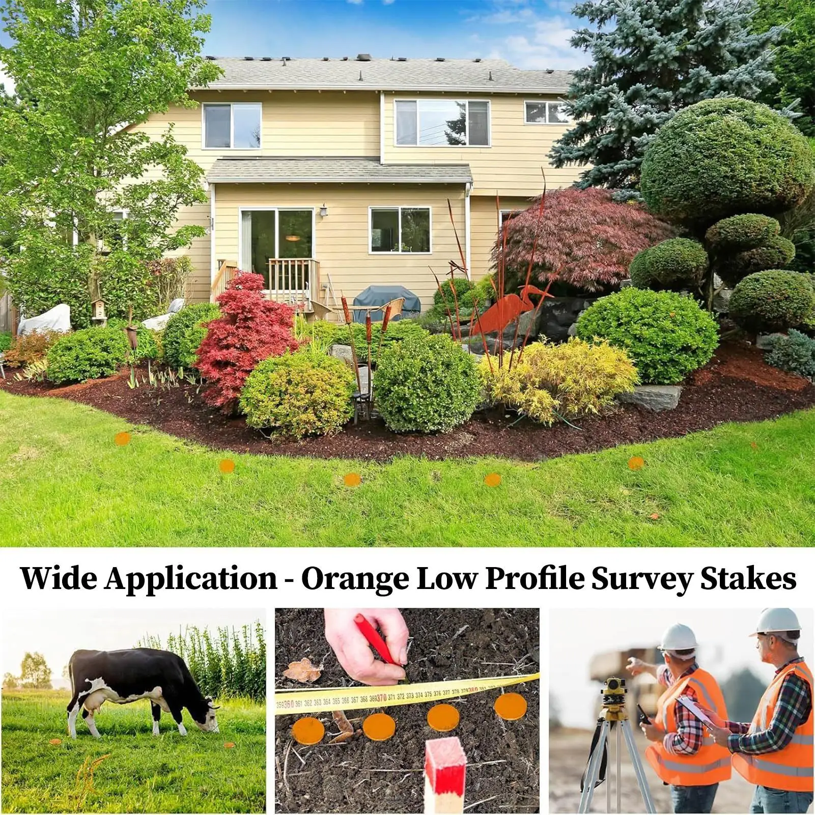 علامات المسح مكونة من قطعتين شديدة التحمل وعالية الوضوح وعلامات المسح منخفضة المظهر أوتاد حدودية لممر ساحة درب الحديقة