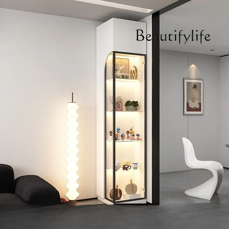 S Light Luxury Corner Cabinet Glass Wine Cabinet Small Apartment Against The Wall Triangular Corner Locker Customization
