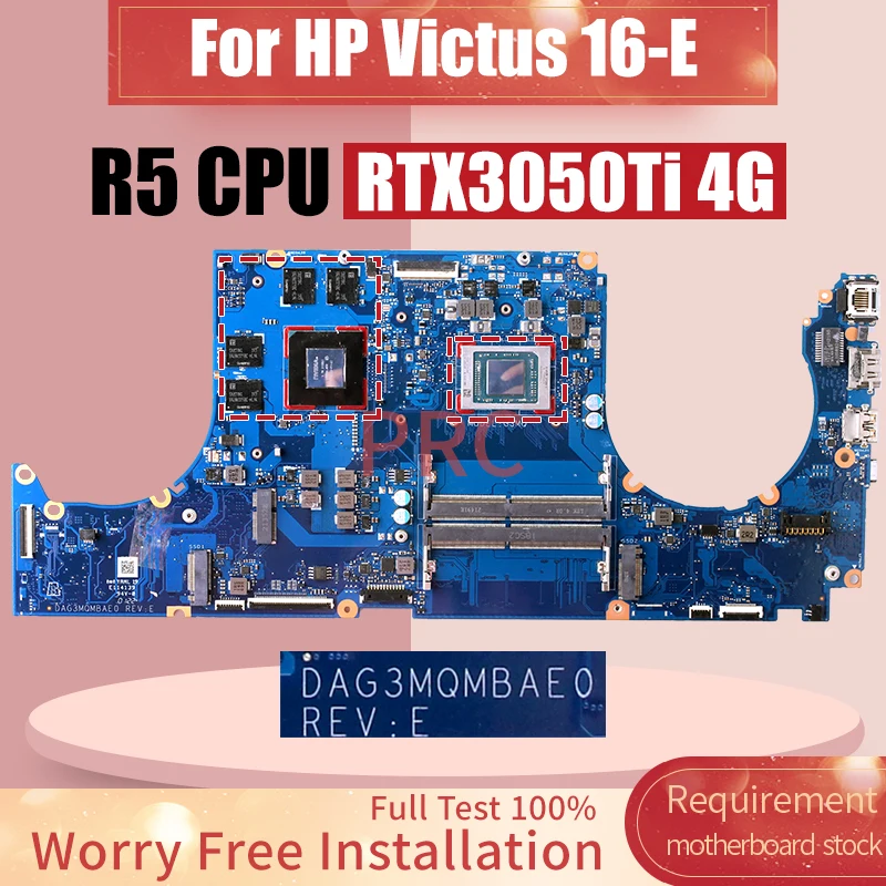 DAG3MQMBAE0 For HP Victus 16-E Laptop Motherboard R5 CPU RTX3050Ti 4G GN20-P1-A1 Notebook Mainboard