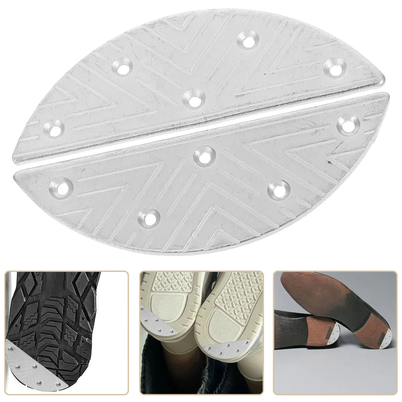 1Pair Metal Heel Repair Plates for Men Shoes Boot Antiwear Replacement Pads Sturdy Traction Pads Heel Protector Foot