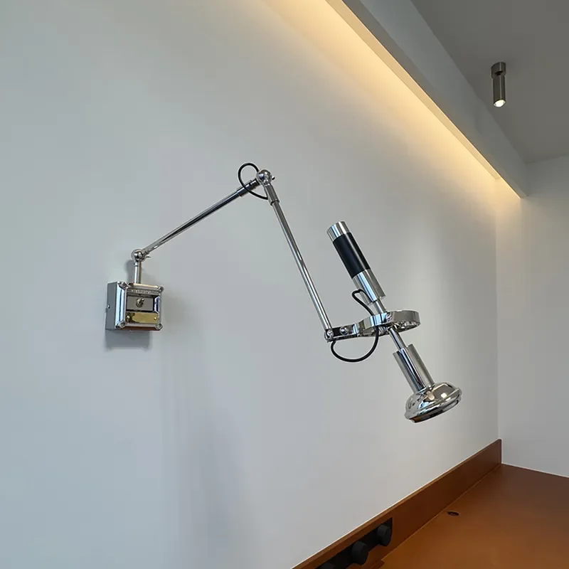 Vintage Industrial Rocker Arm Wall Lamp Adjustable Metal Sconce for Cafe Bedroom Entrance Creative Designer Lighting Fixture