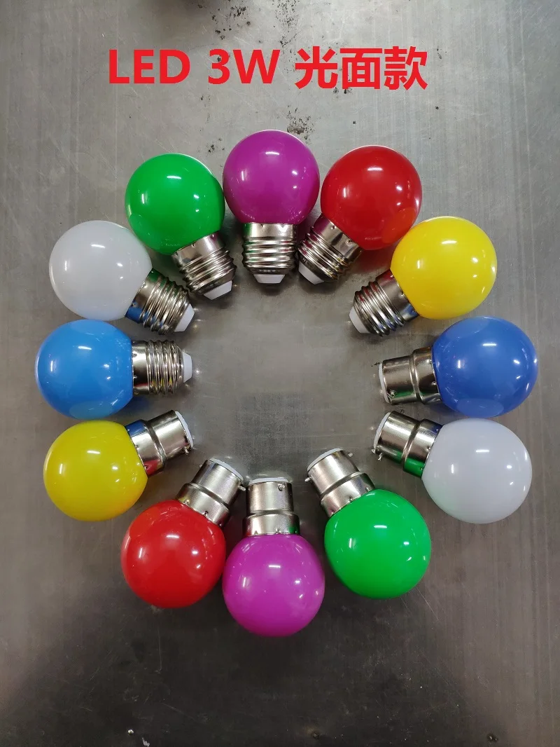 LED Color 220V Led Screw Bayonet 1 W3w Globe Red Yellow Blue and Green White Crystal Bulb e27 b22 2025-01