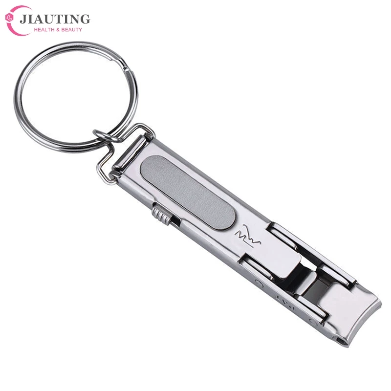 1PC Ultra-Thin Nail Clippers Collapsible Portable Travel Fingernail Keychain Nail Scissors Cutter Stainless Steel Manicure Tool