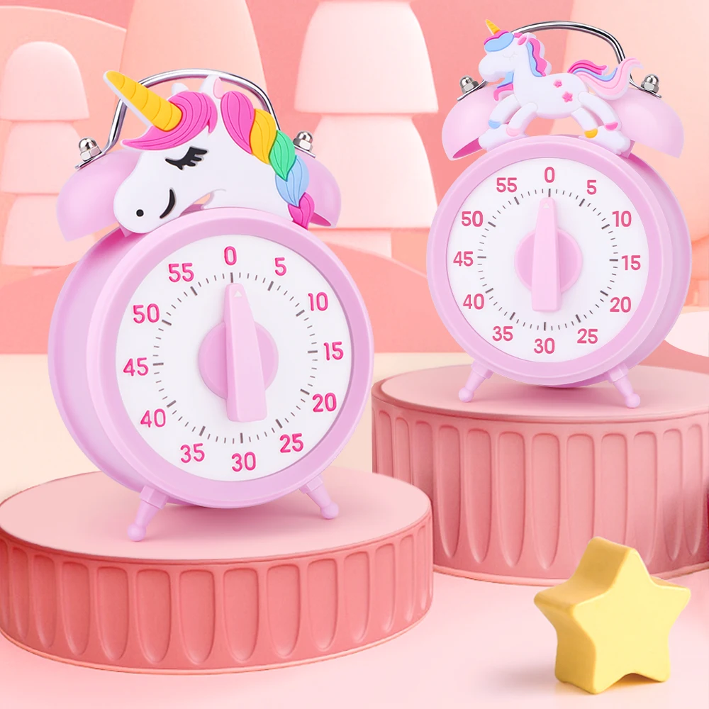 Pink Unicorn Kids Timer Visual Timer 60-minutes Countdown Suitable for Children Adult Green Frog Timer Management Tool