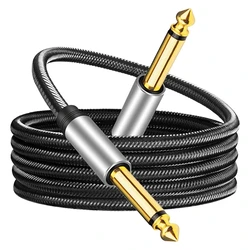 Guitar Instrument Cable 1/4 Inch to 1/4 inch TS Straight Male to Male 6.35mm Mono with Alloy Connector and Braid