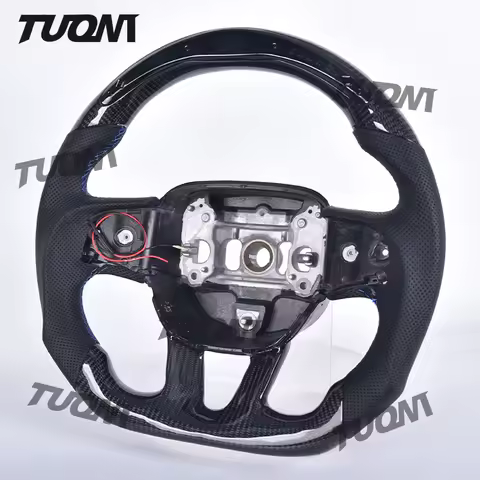 LED Display Carbon Fiber Steering Wheel For Dodge HELLCAT Challenger Charger SRT