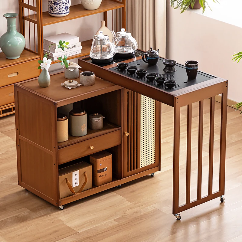 Hot Selling Portable Tea Table with Heating Kettle for Home Balcony Tea Ceremony