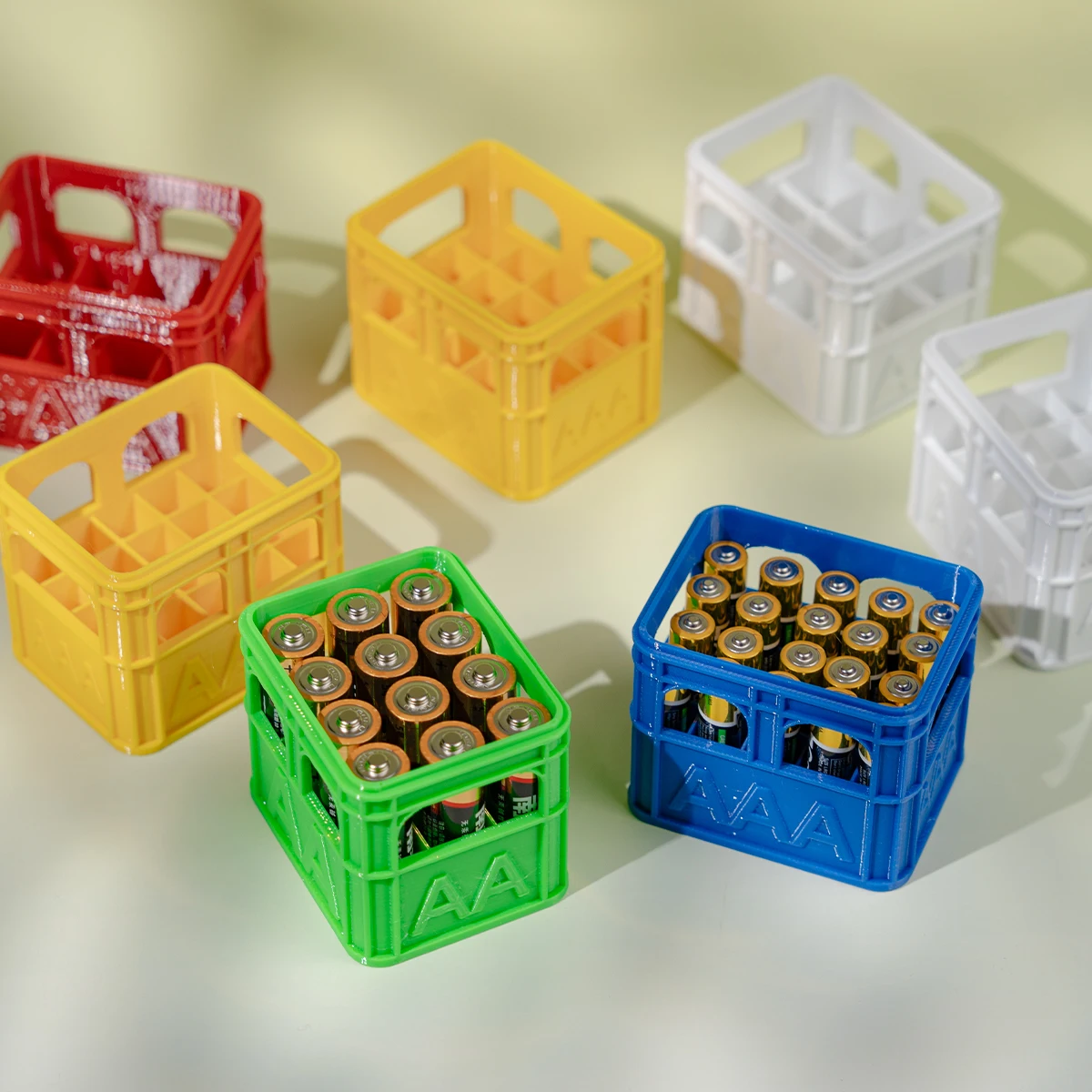 صندوق تخزين بطاريات قابل للتكديس على طراز صندوق البيرة المطبوع ثلاثي الأبعاد، مقاسات AA وAAA، 18650 21700 9 فولت. #6