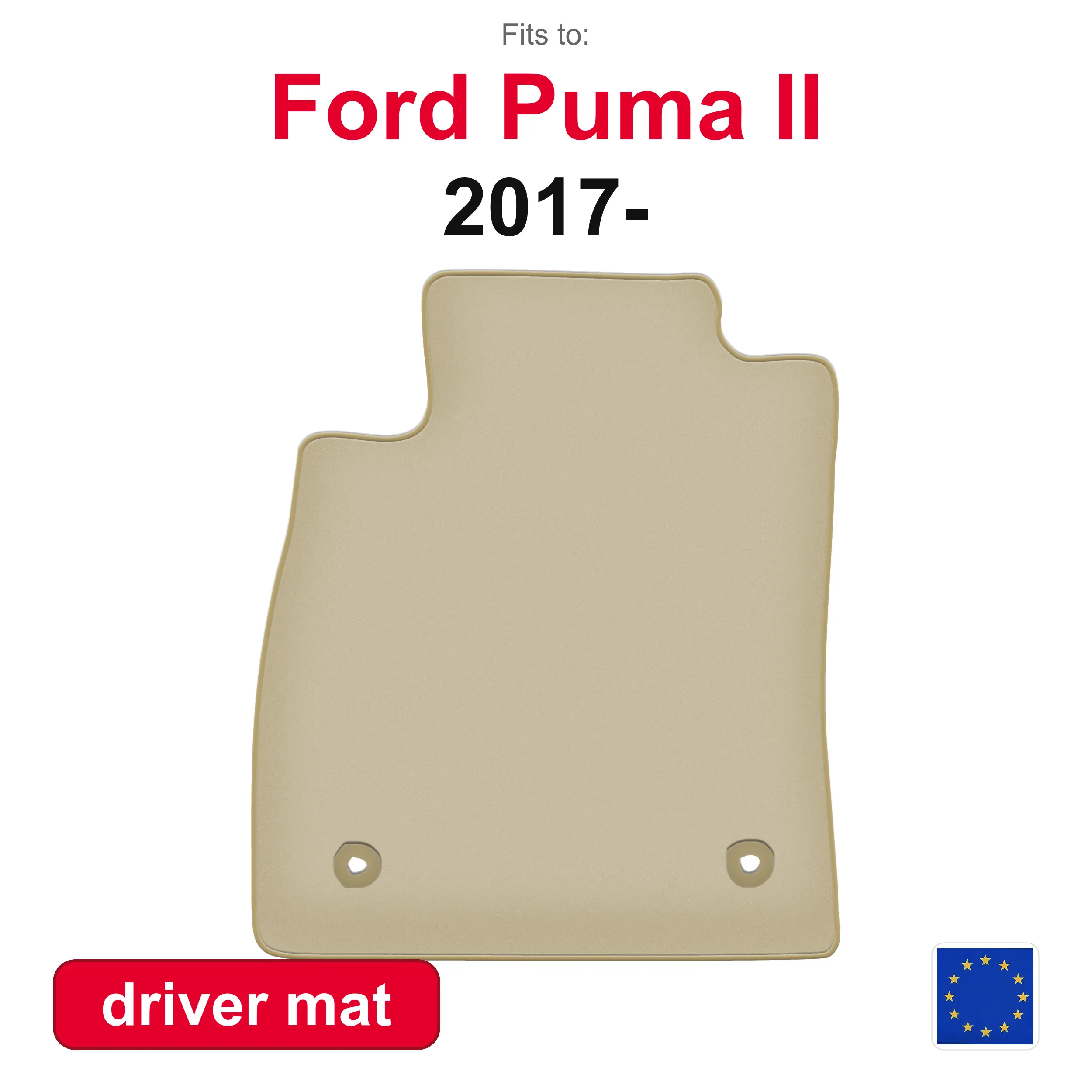 PREMIUM autobestuurdersmok voor Ford Fiesta MK8 hatchback (2017-) -Beige Fit (1 stuk)