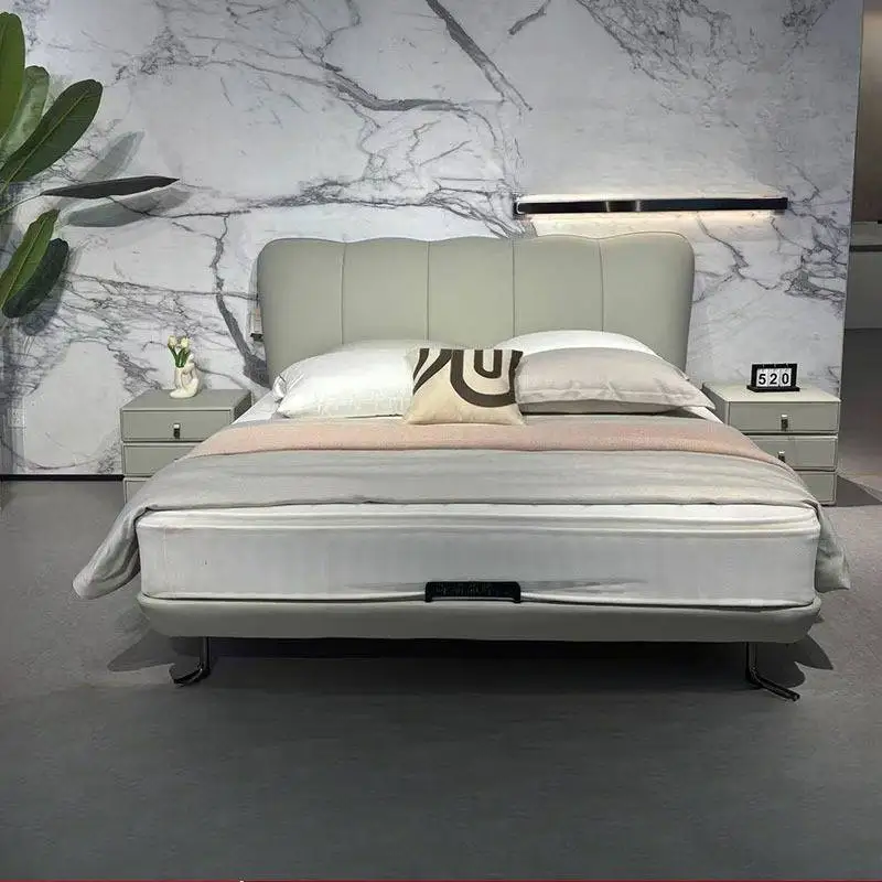 European Design Nightstand Bed Ornament Wooden Accessories Floating Bases Bed Modern Lounges Camas Matrimoniales Home Furniture