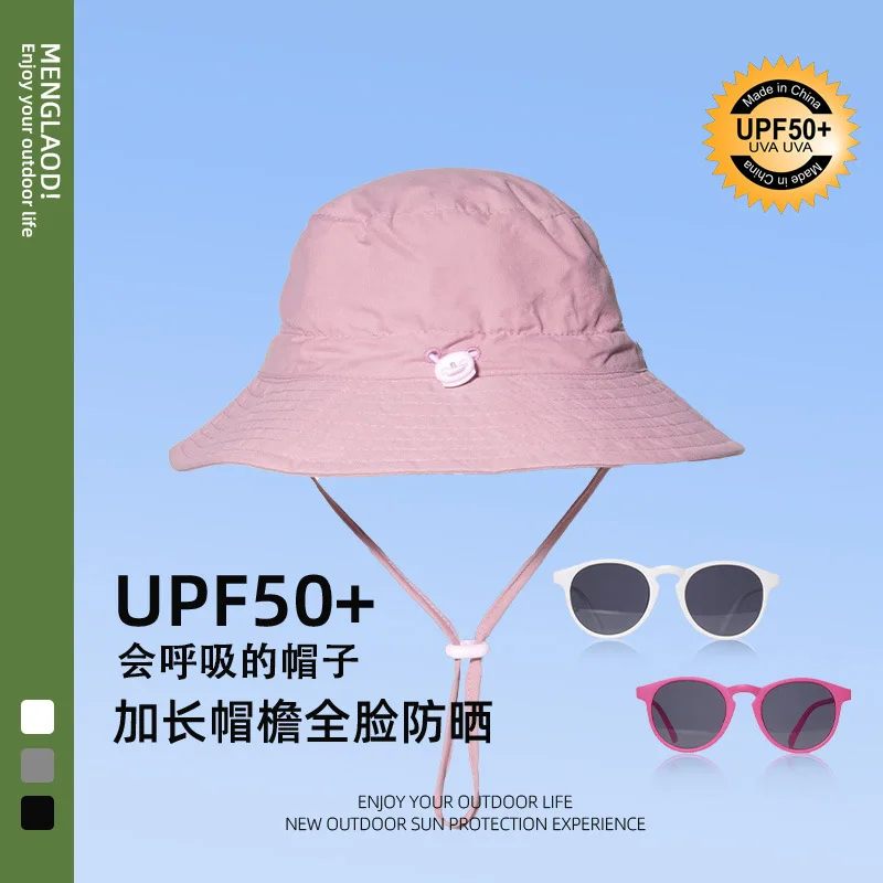 

Summer Children's Bucket Hat Outdoor Camping Plain Quick-Drying Lightweight Sun Hat Sun-Proof and Breathable Sunglasses Bucket H