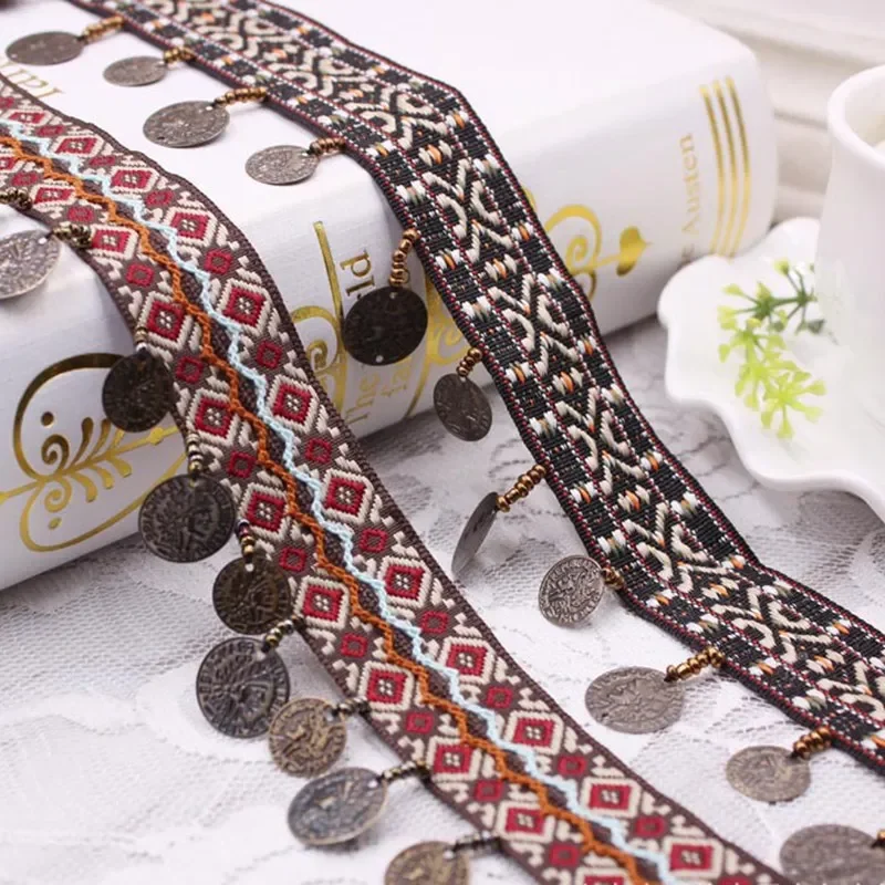 1 Yard Retro-Seidenquasten-Bordüre, Spitzenband, Quasten für Schmuck, DIY-Stickerei, Stoff, Nähen, Kleidung, Schuhe, Taschen, Accessoires – Detail 1