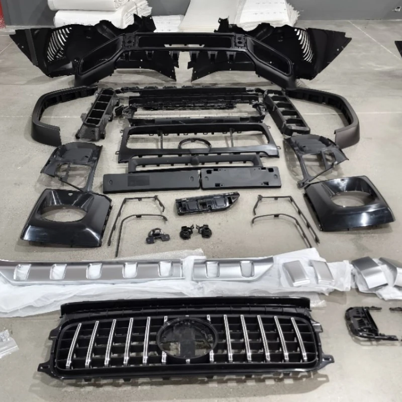 

Suitable for Mercedes-Benz big G500g350g400D modification and upgrade 25-year-old W465G63 front bar new dark night surround kit