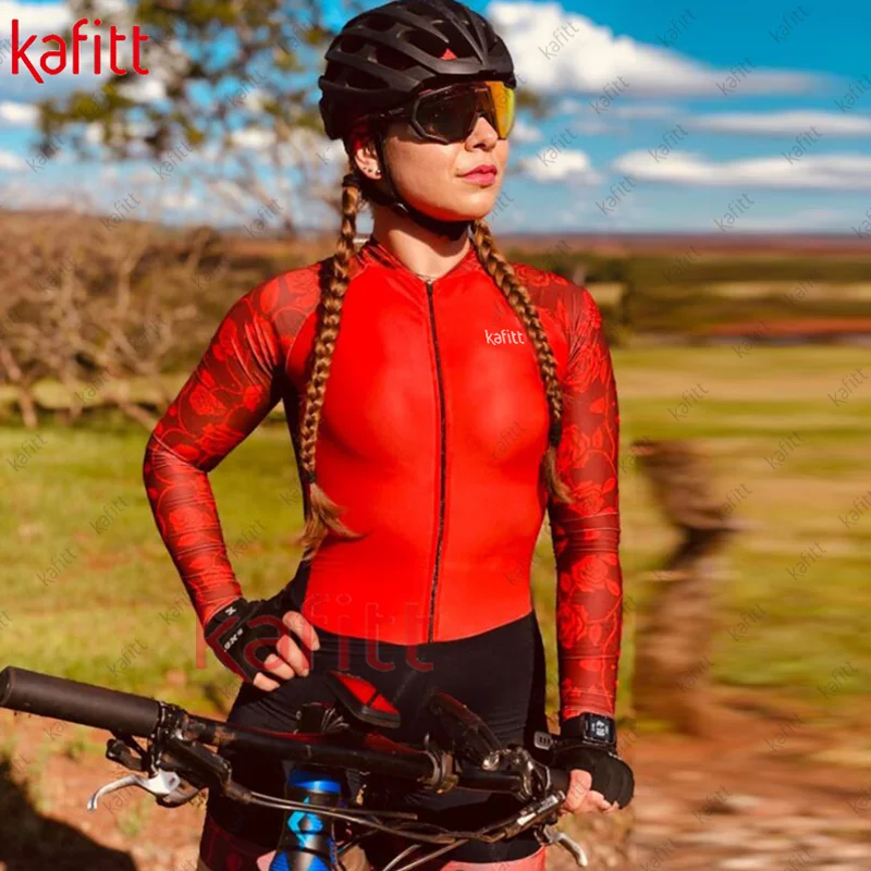 بدلة كافيت برو للنساء ، بدلة ركوب الدراجات طويلة الأكمام ، الخريف والشتاء