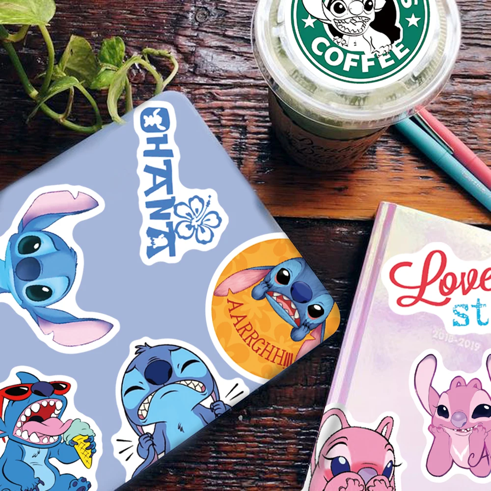 50/100 Stück Niedliche Stitch-Aufkleber für Scrapbook, Wasserflasche, Handy, Laptop, Notizbuch, Gepäck, DIY Cartoon-Vinyl-Aufkleber, Geschenk für Kinder – Detail 5