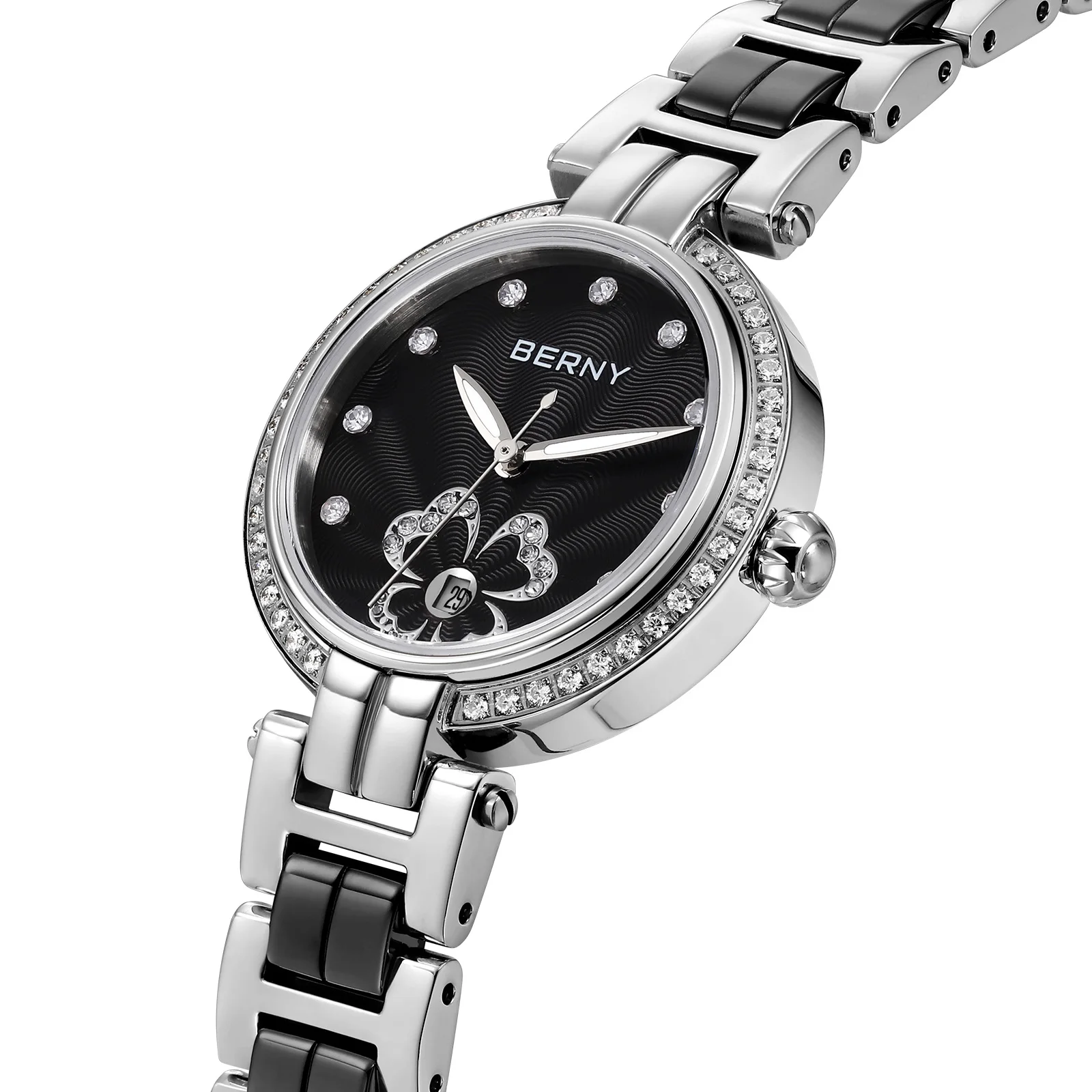 BERNY Women's Watch High Quality Casual Fashion Ceramics Quartz Women Watches Elegant Luxury Wristwatch For Ladies