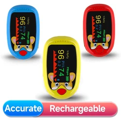 Rechargeable Finger Pulse Oximeter Blood Oxygen Finger Monitor Saturation Meter Heart Rate Monitor Child Baby Pulse Oximetro