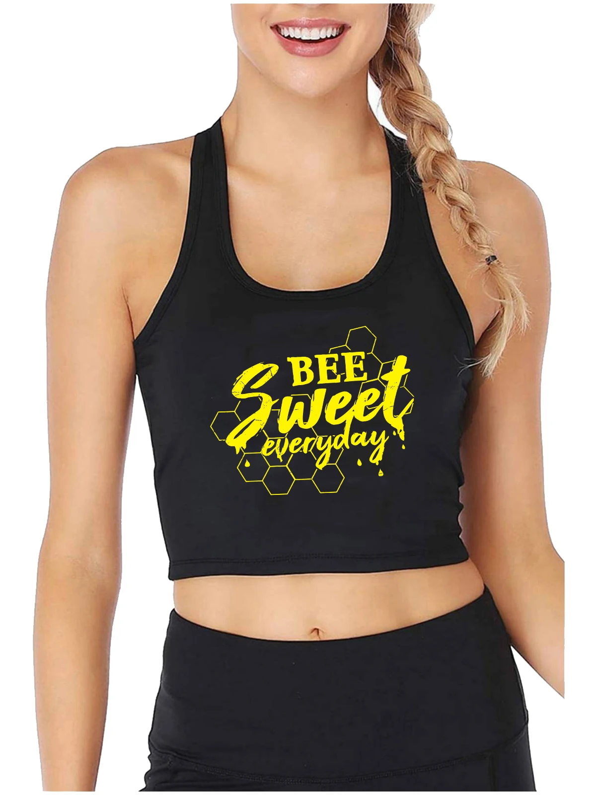 Bee Sweet Everyday Design Sexy Crop Top Hotwife Funny Flirtatious Style Tank Tops Beekeeper Honey Bee Gift Camisole