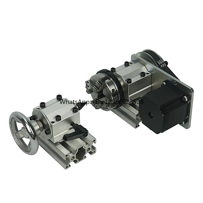 Center Height 51mm Rotary Axis A Axis With Chuck For DIY CNC Router Wood Milling Machine