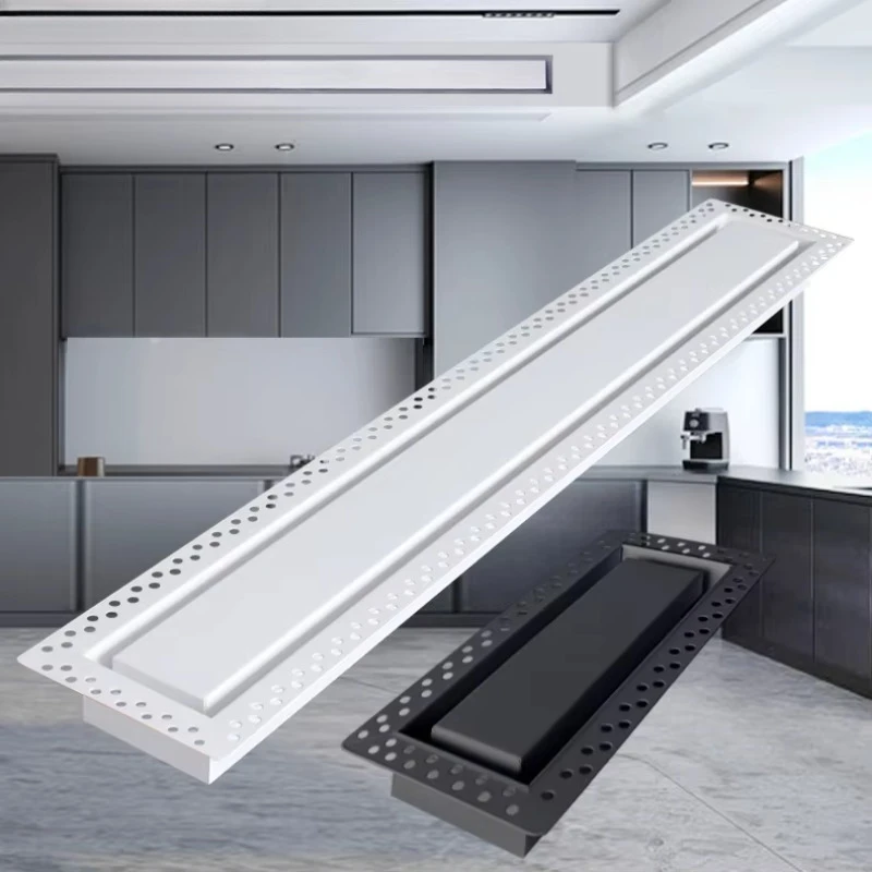 

HVAC System Flush Wall Register Metal White Vents Ceiling 4x10 Metal Exhaust Drywall Mounted Vents