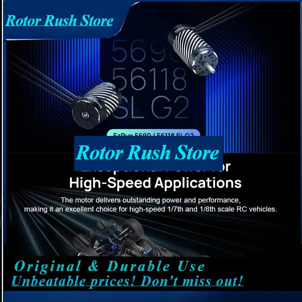 RoRusHobbywing EZRUN MAX5 HV PLUS G2 330A 6-12S ESC & 5690SL 2400KV/56118SL 1600KV G2 Motor For RC 1/5 1/7 1/8 RC Car Truck