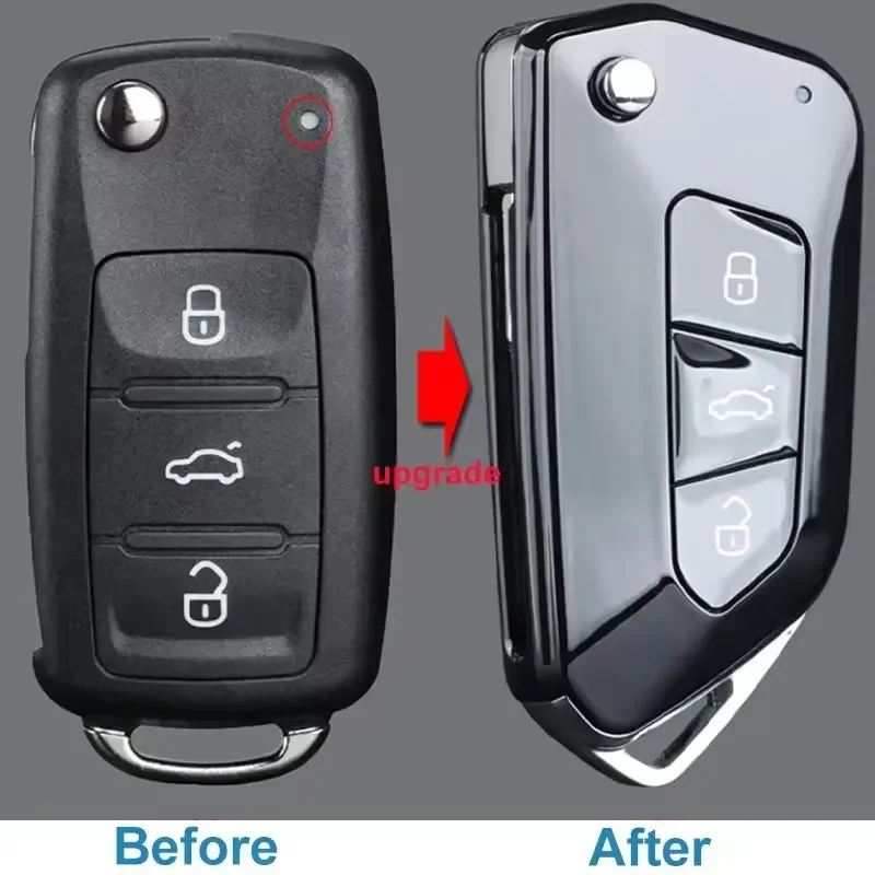 

Модифицированный корпус выкидного ключа 202AD/L/H для VW Polo, Tiguan, Jetta, Golf, Skoda, Seat – сменный чехол для выкидного ключа-пульта