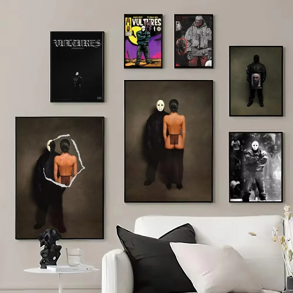 Rapper Kanye West Vultures Poster Prints Wall Pictures Living Room Home Decoration