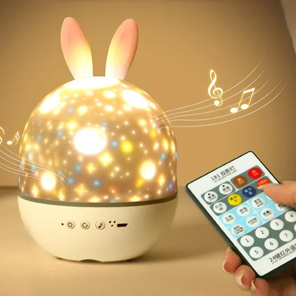 

Remote Control Rabbit And Deer Projection Light LED Charging Rotating Atmosphere Night Light Children'S Gift Decorative Light