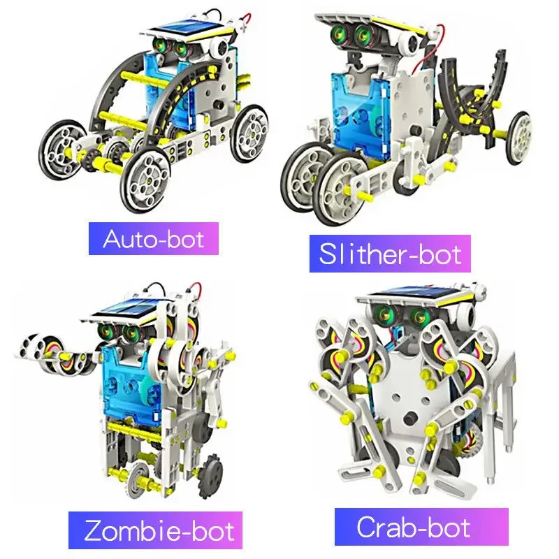 Kit Robot STEM ad energia solare 13-in-1 giocattoli educativi fai da te per bambini Robot di trasformazione di assemblaggio scientifico regalo perfetto per i ragazzi