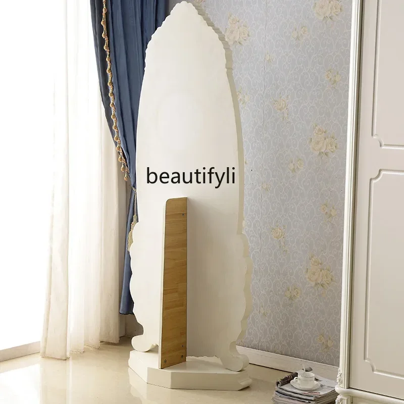 A17 Y17  European-style full-length mirror bedroom, full-body floor mirror luxury, household engraved mobile vertical fitting mi