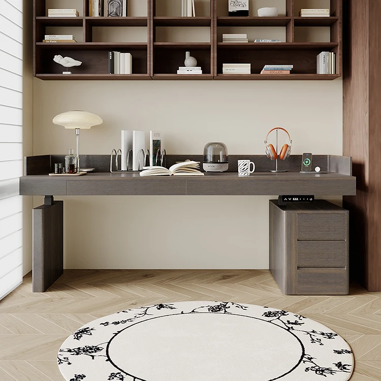 Multiple Specifications Height Adjustable Desk Stable-structured Solid Wood Office Desk Wear-resistant Modern Office Tables