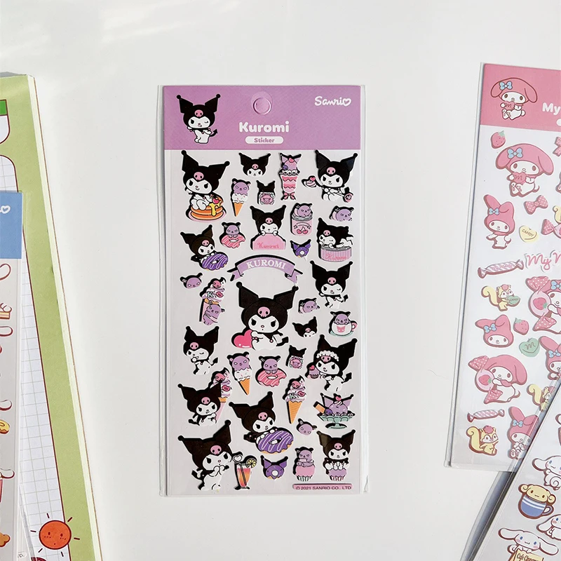 Sanrio Cinnamoroll Kuromi Anime Hand Ledger Stickers Cute Cartoon My Melody Diy Sticker Lovely Toys Gifts for Girls