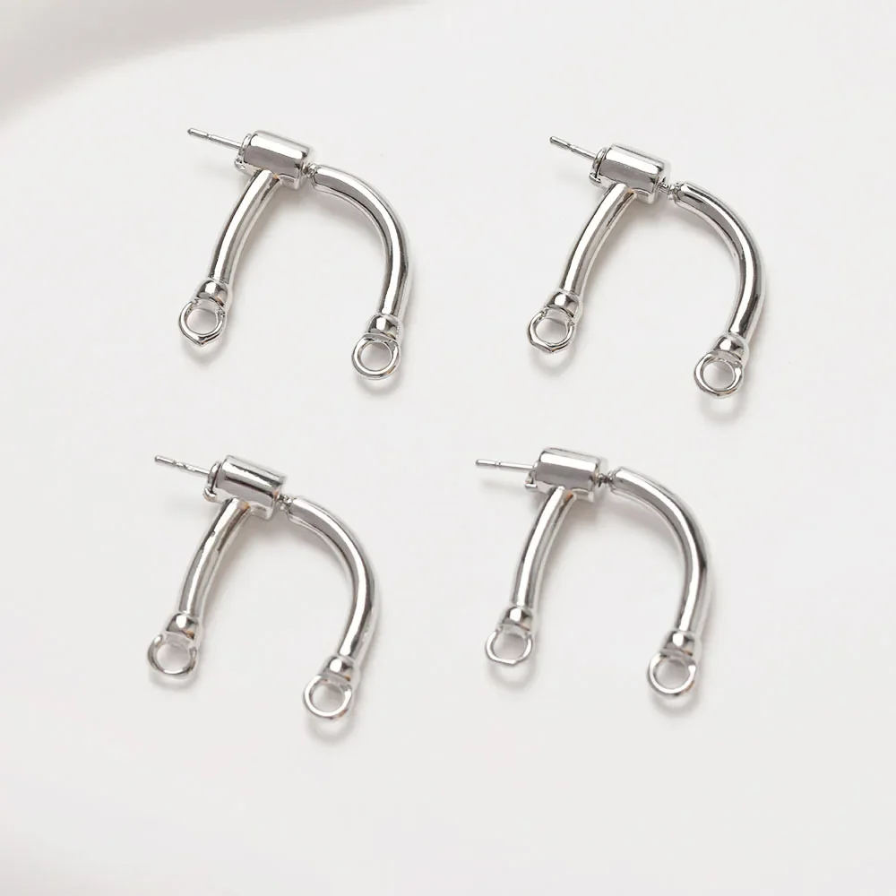 2Pcs Dainty Ear Studs Diy Earrings Charms for Jewelry Findings Components Hand Made Brass 14k Gold Plated Accessories 21*23mm