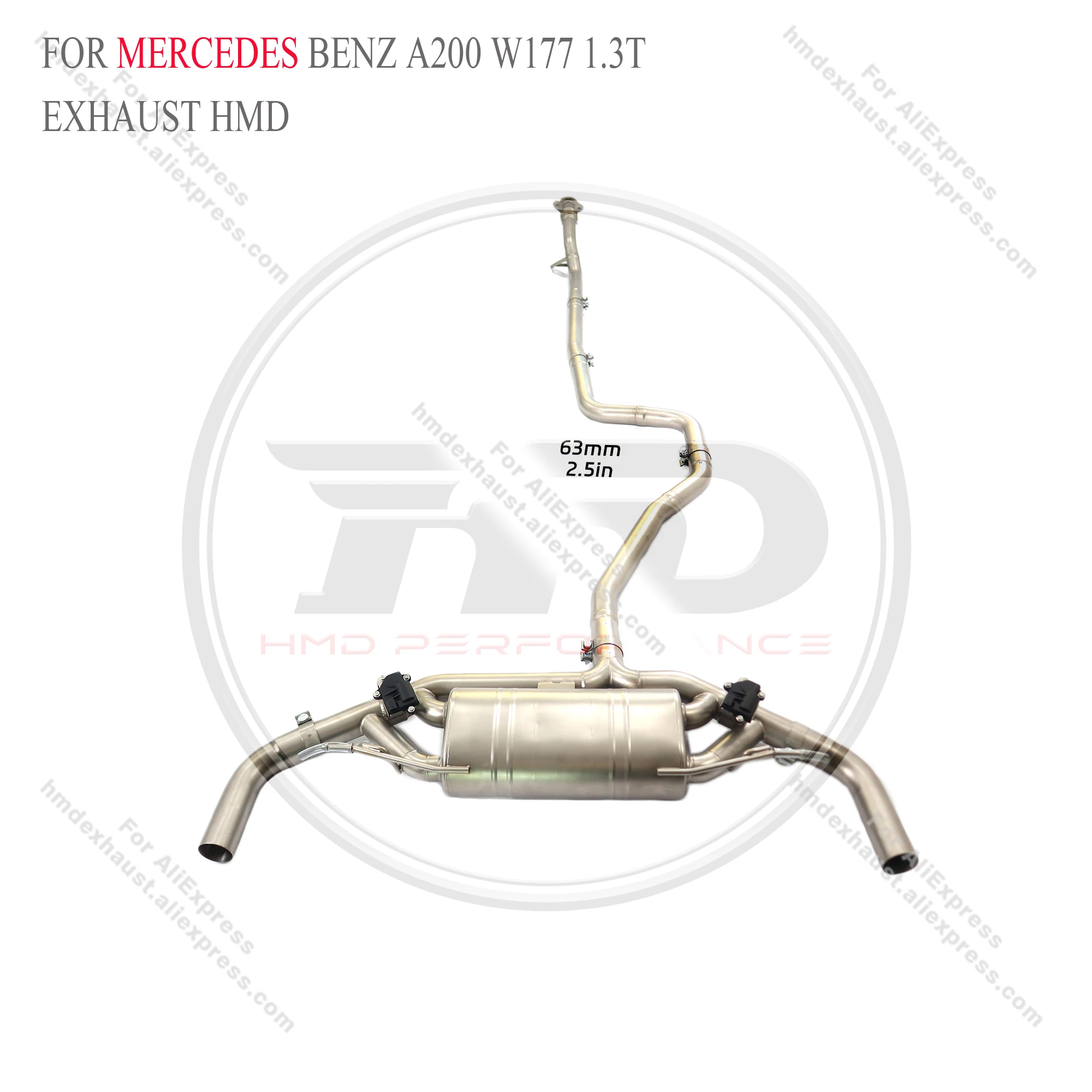 

Catback из нержавеющей стали для Mercedes Benz A200 W177 1.3T с клапаном выхлопной системы HMD Сертификация качества производительности