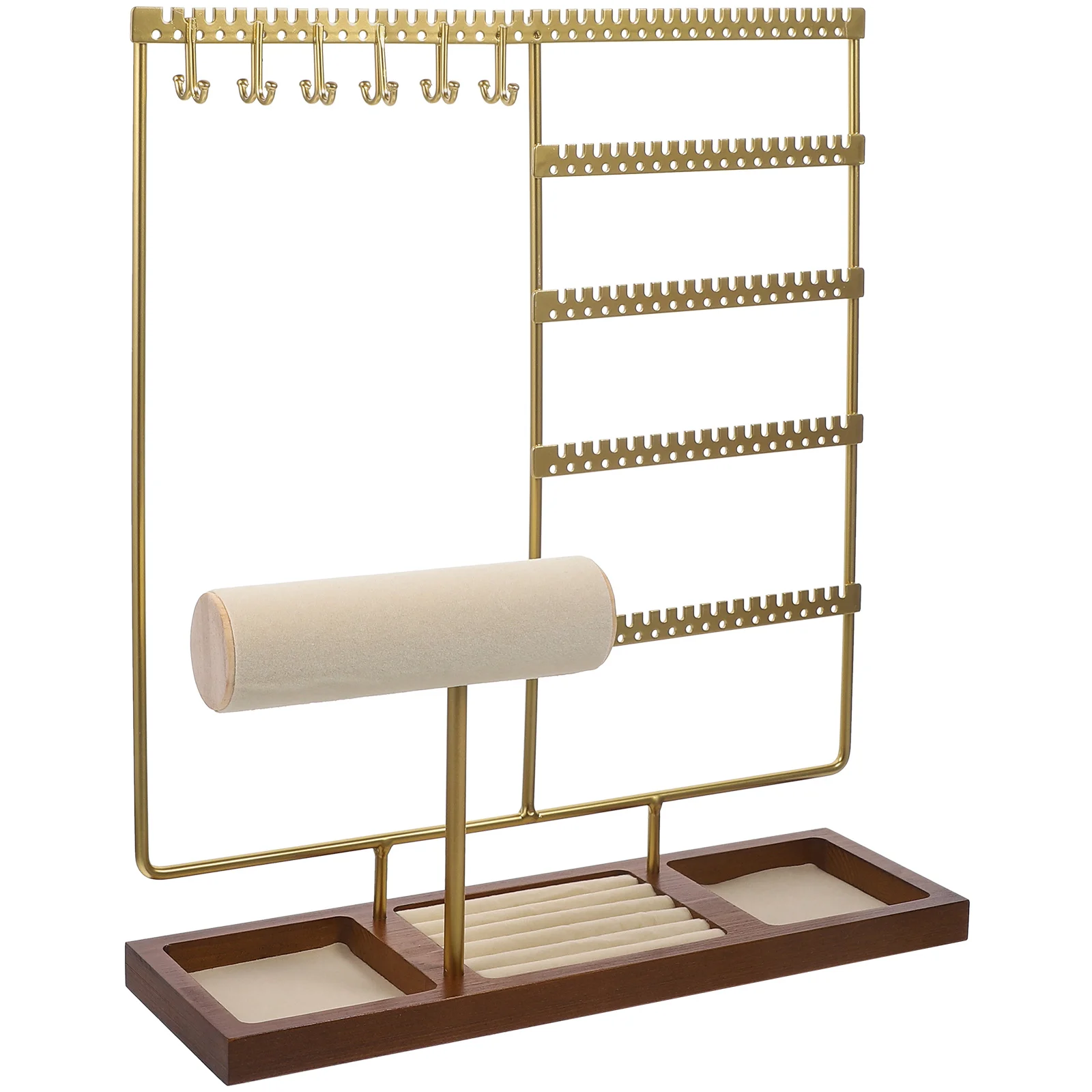 

Jewelry Display Stand Large Capacity Iron Necklace Ring Earring Holder Black Storage Decor