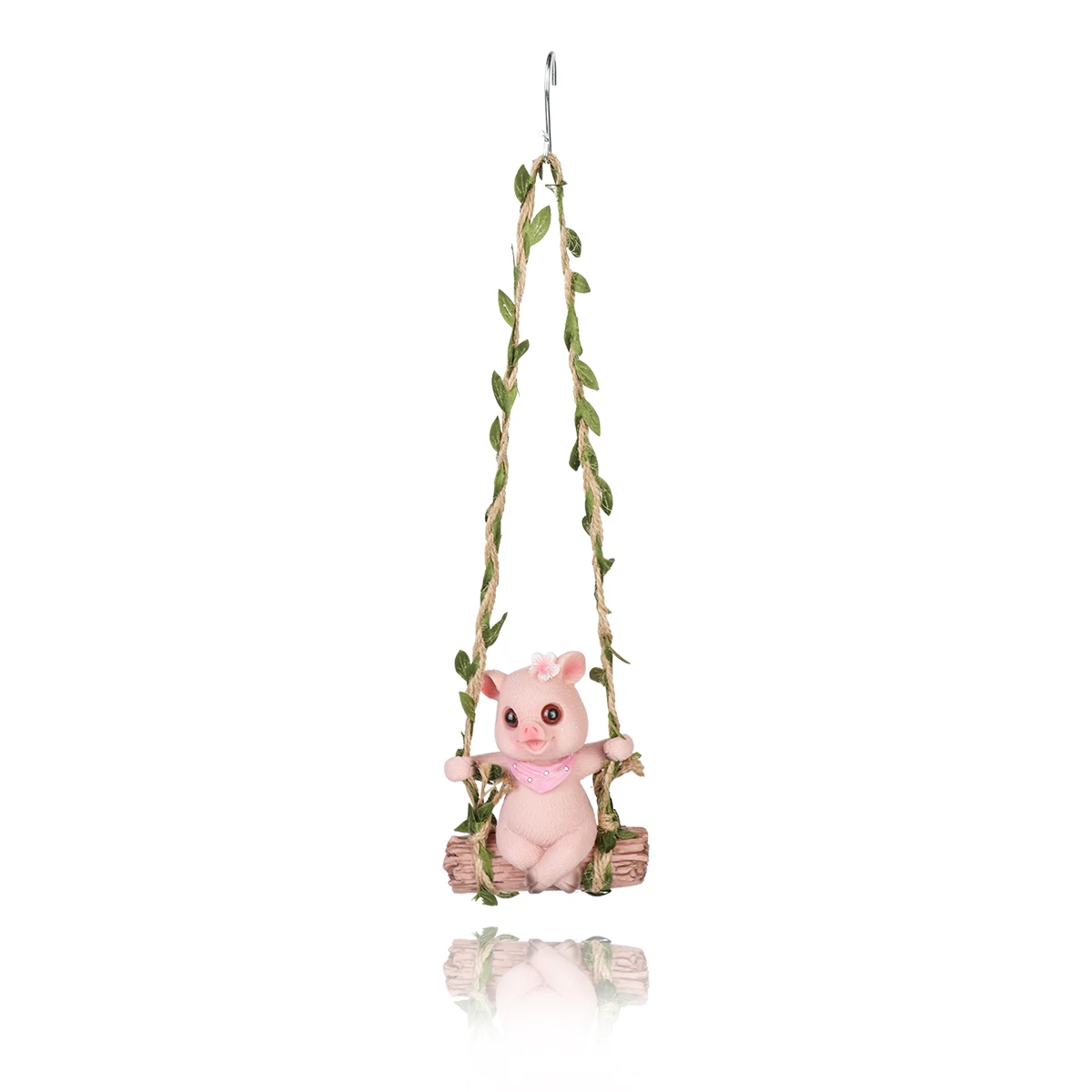 Outdoor Courtyard Balcony Garden Decoration Pig Swing Pendant Horticultural Landscape Layout Resin Creative Ornaments -1PCS