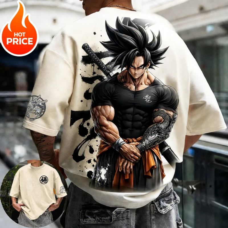 

Son Goku Gym Dragon Ball Super Saiyan Harajuku Men Summer Oversized T-Shirt Top Loose Women Streetwear Casual Short Sleeve Tee