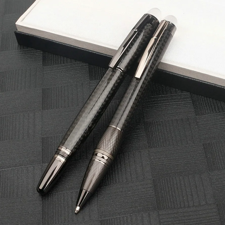 

Material Carbon Fiber Star Ballpoint Rollerball Pen Bussiness Writing Fountain Pen with Platinum-plated Clip