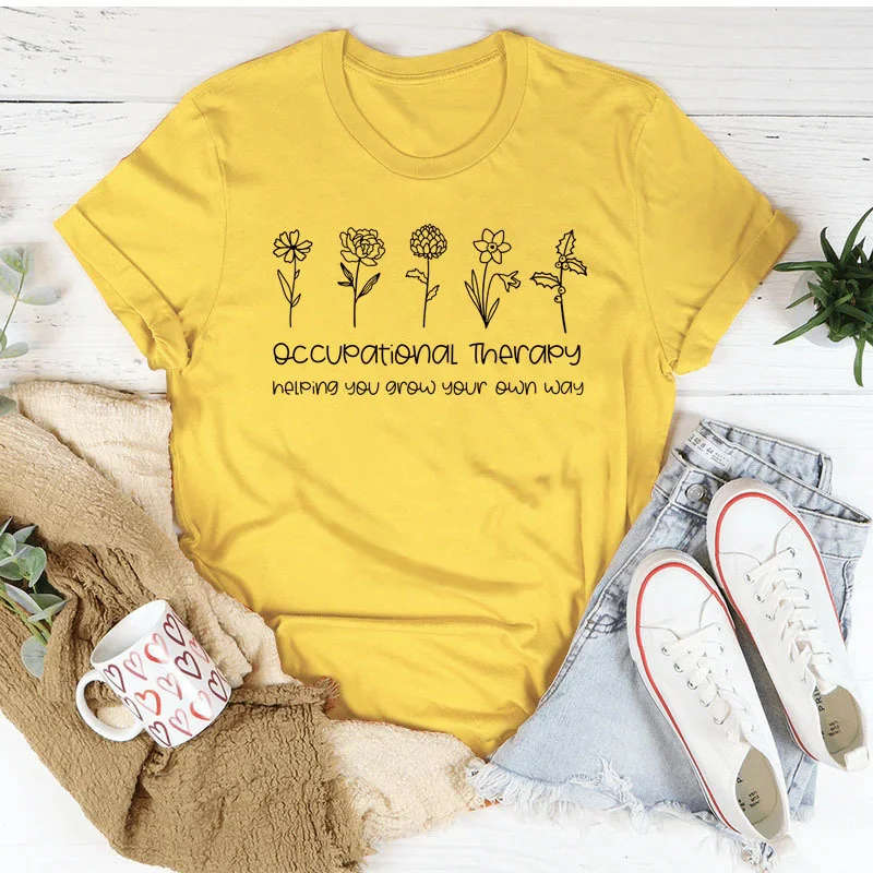 new summer fashion cotton women's Occupational therapy helping you print vintage round neck casual short-sleeved T-shirt