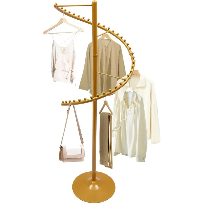 Spiral Rotating Clothing Rack 5.91ft H 38-Ball Heavy Duty Garment Rack Space Saving Standing Metal Sturdy Freestanding Hanger