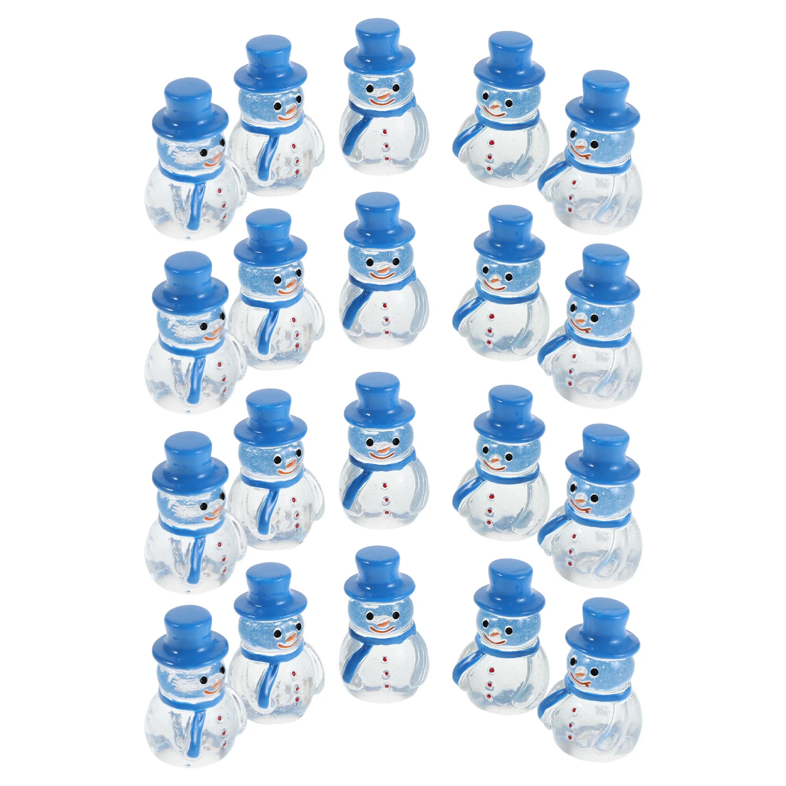 

20Pcs Resin Mini Snowman Ornaments Small Festive Decor for Desktops Shelves Fairy Gardens Holiday Keepsakes Snowman Ornament