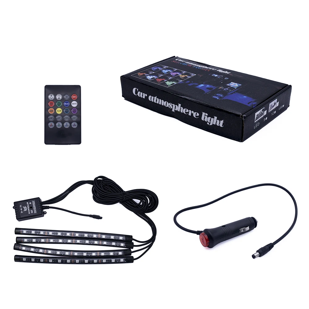 Remote 5050 RGB Car LED Strip Lamp USB focos led para autos Atmosphere Decoration Ambient Lights Car Accessories Interior Light