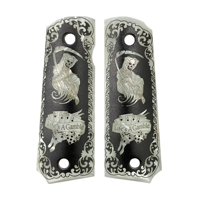 CTG 1911 Grips Ambi Cut Full Size Grips Engraved Kimber Logo