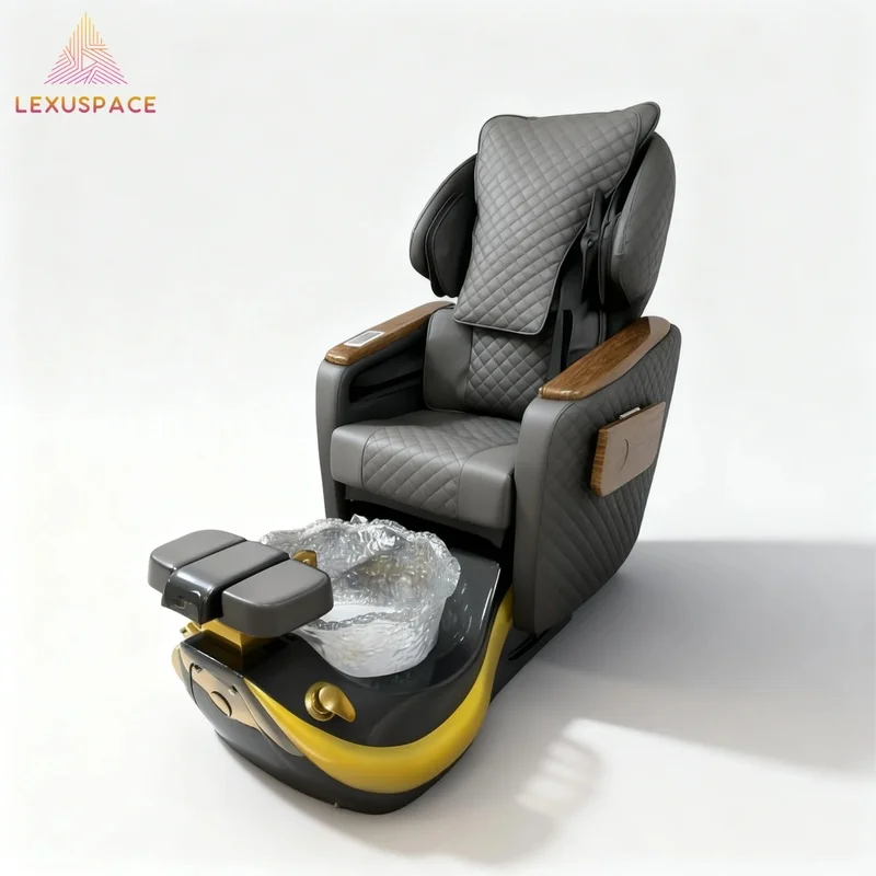 Trend 2026 Customized Color Luxury Fiberglass Adjustable Pedicure Chair with Magnetic Pump for Spa & Nail Salon