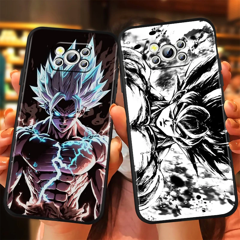 Cute D-Dragon Ball Goku Cool per Xiaomi Mi Poco F5 F4 F3 F2 X5 X4 X3 M6 M5 M5S M4 M3 C40 Pro GT NFC 5G custodia per telefono in TPU nero